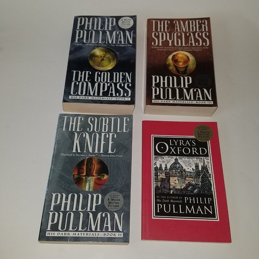 4 Philip Pullman PBK Book Lot His Dark Materials Complete Series Lyra's Oxford